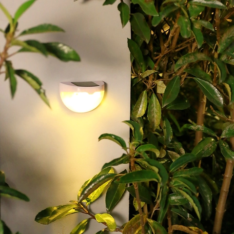 Solar Semicircle Wall Lights Waterproof LED Outdoor Garden Fence Landscape Decorative Lamps Auto Sensor