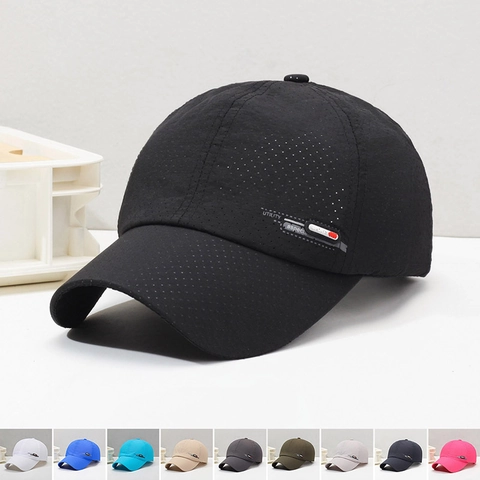 Gorra De Béisbol Transpirable Perforada Secado Rápido Malla Sombrero Deportivo Ajustable Para Hombres Mujeres Verano Pesca Correr Ciclismo