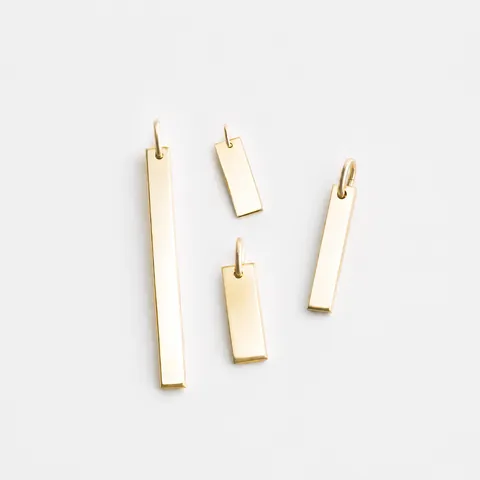 Minimalist Stainless Steel Rectangle Bar Pendant For DIY Jewelry Making Polished Mirror Finish Gold Silver Hip Hop Style Unisex