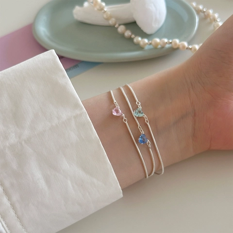 Bracciale In Argento Sterling 925 Con Zircone A Cuore Per Donna Catena Serpente Delicata Gioielli Stile Mori Regolabili