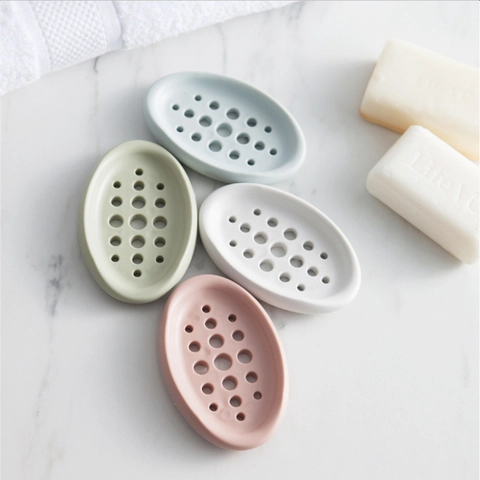 Creative Silicone Soap Dish Flexible Non-Slip Soap Holder with Drainage Holes Soap Box for Bathroom Kitchen Laundry