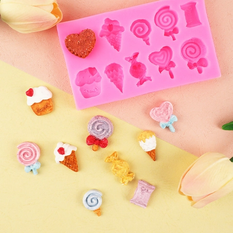 Snoep Lolly Ijs Vorm Siliconen Vorm Voor DIY Chocolade Taart Fondant Decoratie Multi Gat Bakgereedschap Thuis