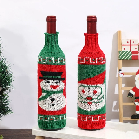 Copri Bottiglia Di Vino Di Natale Maglia Babbo Natale Pupazzo Di Neve Decorazione Tavola Festiva Per Ristorante Bar