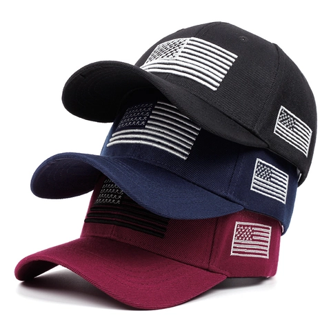 Gorra De Béisbol Con Bordado De Bandera De EE UU Algodón Ajustable Protección Solar Sombrero Táctico Casual Para Hombres Mujeres