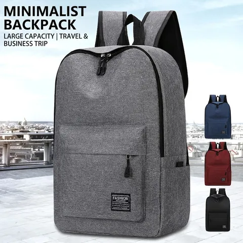Backpack Nylon Waterproof Large Capacity Wear-resistant Laptop Pocket USB Port Travel Business Commute Minimalist Unisex