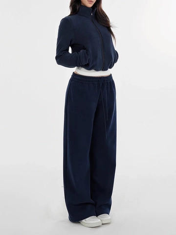 Women Wide Leg Sweatpants Cotton Blend Low Waist Drawstring Casual Loose Straight Leg Sports Jogger Trousers