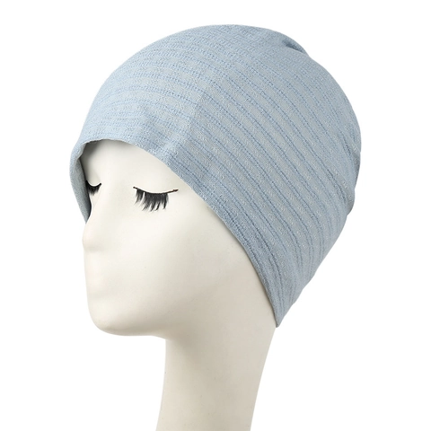 Gorro Beanie Transpirable de Mezcla de Algodón para Mujer Suave de Punto Acanalado para Confinamiento Posparto Sueño