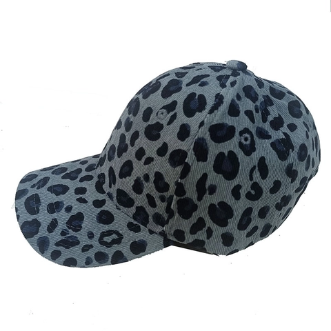 Leopard Print Baseball Cap Corduroy Baumwolle Verstellbar Gebogene Krempe Vintage Retro Stil Für Damen Herren
