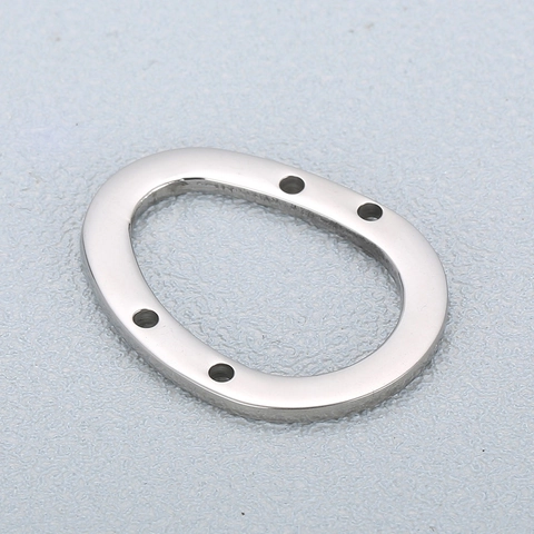 Conector Geométrico Ovalado De Acero Inoxidable Perforado Accesorio Para Fabricación De Joyas DIY Para Collar Pulsera