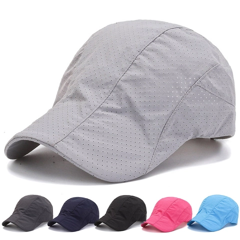 Gorra Plana De Malla Transpirable Poliéster Protección Solar Verano Vintage Gorro Ivy Mujeres Ajustable Color Sólido Ligero
