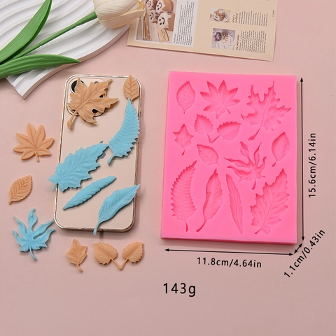 Molde De Silicona Con Forma De Hoja Decoración De Pasteles Fondant Herramienta De Repostería DIY Textura Arce Helecho
