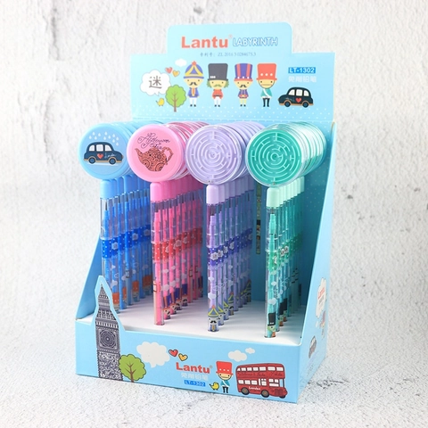 Creative Non-Sharpening Stackable Pencils Cartoon Plastic Bullet Pencil With Toy Cap Whistle Stamp For Students Kids