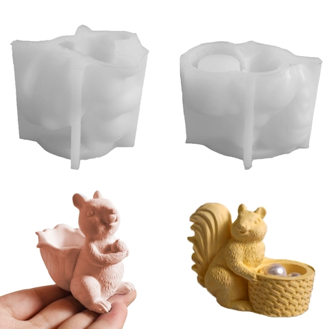 Eichhörnchen Silikonform Tierform Für DIY Harz Gips Schmuck Aufbewahrungsbox Blumentopf Kerze Seife Handwerkzeug