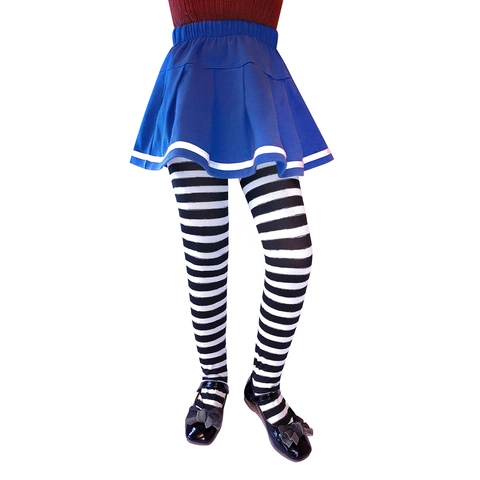 Children Halloween Tights And Tutu Skirt Striped Skeleton Spider Web Pattern Polyester Spandex Girls Cosplay Costume