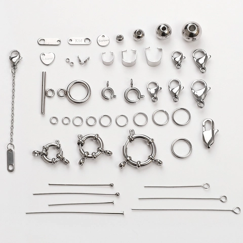 Stainless Steel DIY Jewelry Findings Lobster Clasps Jump Rings Eye Pins Head Pins For Necklace Bracelet Making Craft Supplies