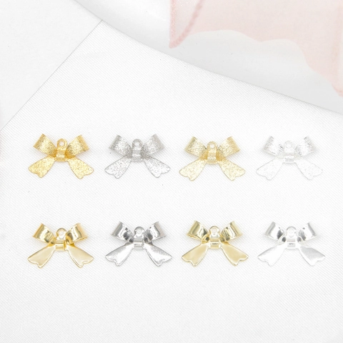 Colgantes De Joyería Con Lazo Cobre Chapado En Oro Mate Brillante Dijes Para Fabricación De Pendientes Collares Pulseras DIY