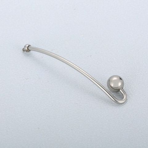 Stainless Steel Curved Barbell Connector With Bead And Loop Hook DIY Jewelry Making Component For Earring Pendant Charm