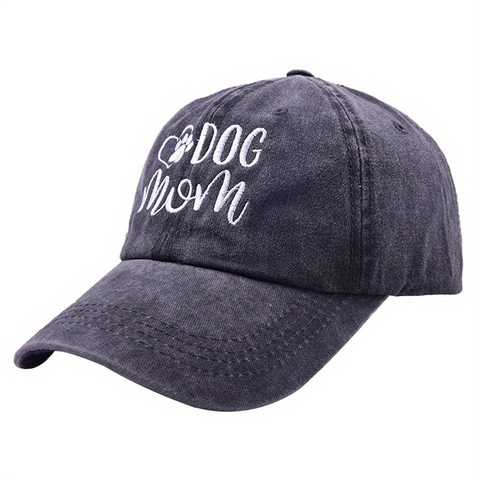 Cappello Da Baseball Ricamato Dog Mom In Cotone Lavato Regolabile Vintage Stile Distressed Berretto Da Sole All'aperto