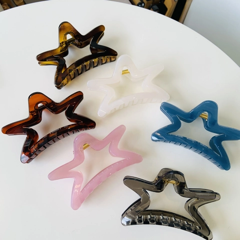 Molletta Per Capelli A Forma Di Stella Svuotata Grande Artiglio In Acrilico Pentagramma Accessorio Per Capelli Da Donna