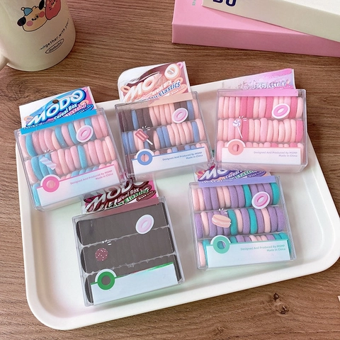 Boxed Mini Baby Hair Ties High Elastic Seamless Nylon Ponytail Holders Macaron Colors Daily Hair Accessories Toddler Girls
