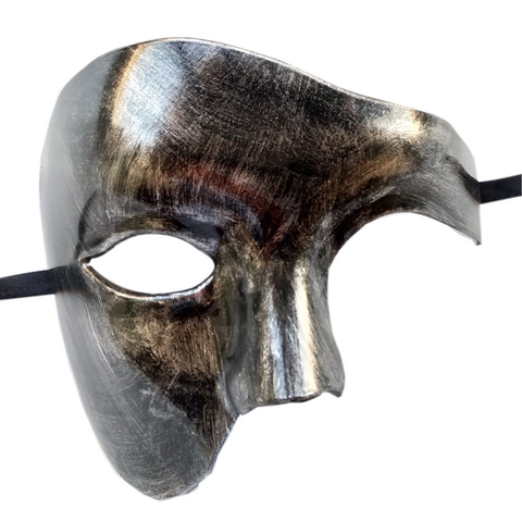 Half Face Mask Vintage Opera Style Masquerade Halloween Party Carnival Plastic Metallic Crackle Glitter Venetian Costume