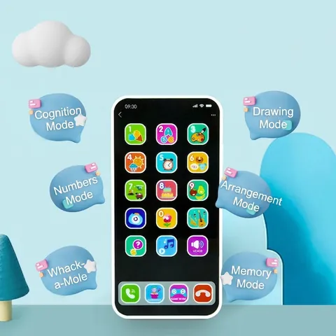 Baby Learning Toy Phone Simulation Smartphone Musical Electronic Toy With Lights Touchscreen Educational Toy For Toddlers