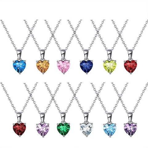 Collier Pendentif en Argent Sterling S925 et Zirconia pour Femme Forme Géométrique de Cœur et Croix Bijoux Mode Cadeau