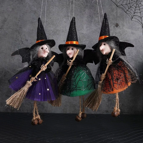 Halloween Party Decorations Flying Witch Ghost Pumpkin Hanging Ornaments For Haunted House Festive Indoor Home Decor Supplies