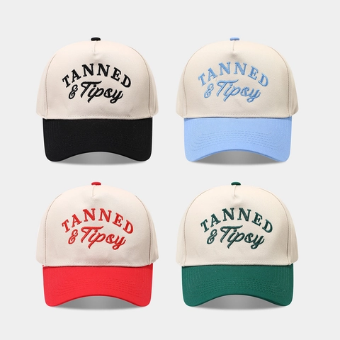 Casquette De Baseball Avec Broderie De Lettres Design Color Block Coton Réglable Visière Courbée Chapeau De Soleil Sports De Plein Air