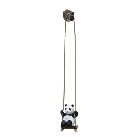 Adorno Colgante De Columpio De Panda Resina Figura De Animal Lindo Para Espejo Retrovisor De Coche Decoración De Pared