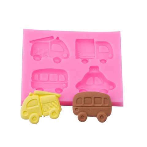 Moule Silicone Voiture Dessin Animé Fondant Chocolat Décoration Gâteau Outils Cuisson Savon Argile