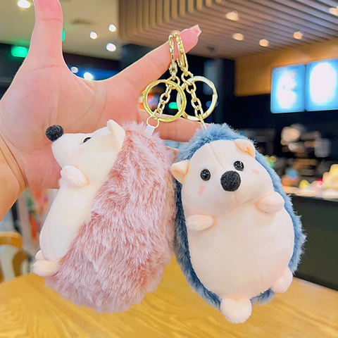 Mignon Porte-clés En Peluche Hérisson Poupée Animale Douce Pendentif De Sac À Dos Décor Adorable Petit Jouet Cadeau Pour Filles
