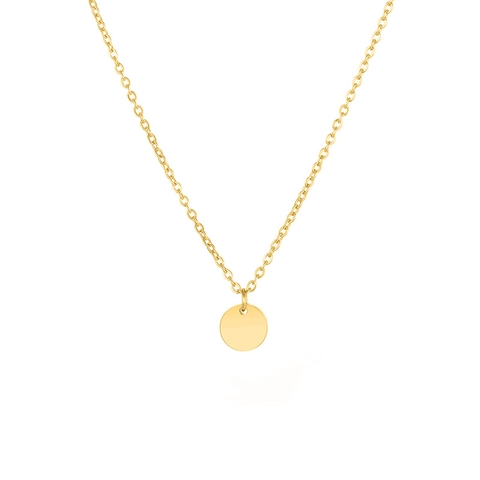 Minimalistisch 316L Roestvrij Stalen Ronde Schijf Hanger Halsketting Voor Dames Kleine Cirkel Bedel Verstelbare Fijne Ketting