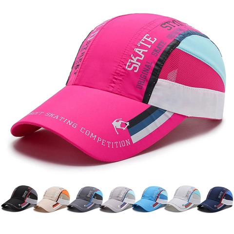 Cappello Da Baseball Asciugatura Rapida Poliestere Traspirante Mesh Sport All'Aperto Protezione Solare Stile Skateboard