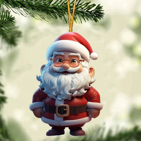 Ornamenti Di Babbo Natale Di Natale Ciondolo In Acrilico Effetto 3D Per Decorazioni Da Appendere All Albero Novità
