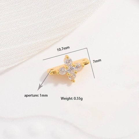 S925 Sterlingsilber Kleeblatt Verbinder Zirkonia Abstandsperlen Für DIY Halskette Armband Schmuckherstellung