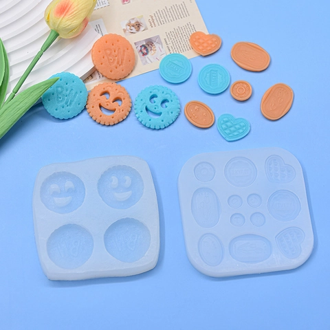 Silicone Mold DIY Craft Multi Cavity Heart Smiley Face Flower Pattern For Baking Resin Chocolate Fondant Decorating