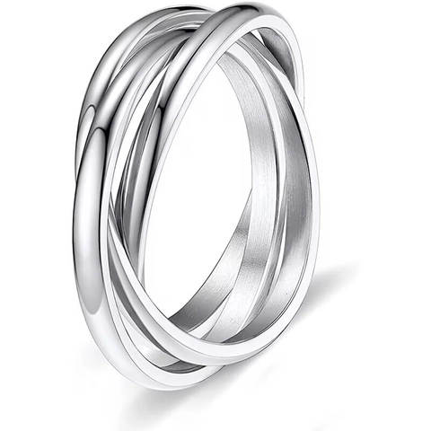 Stainless Steel Spinner Ring Rotatable Anti Anxiety Stress Relief Band Star Moon Daisy Engraved Unisex Finger Jewelry