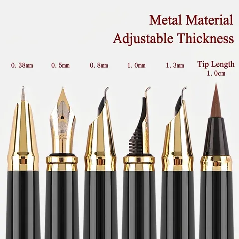 Penna Stilografica Professionale Metallo Pennino Iridio Ufficio Scrittura Calligrafia Corpo Strutturato Elegante Adulti