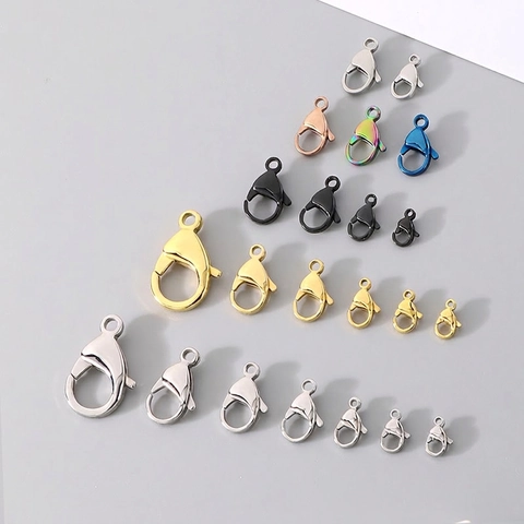 Chiusure A Moschettone Acciaio Inossidabile 304 Placcatura Sottovuoto Accessori Gioielli DIY Connettori Per Collane Braccialetti Colorati