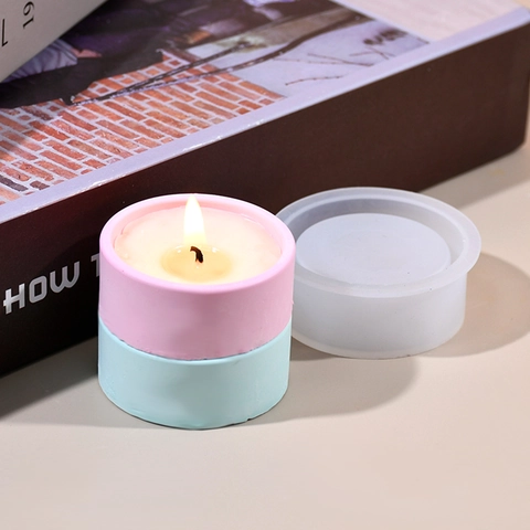 Cylindrical Candlestick Silicone Mold DIY Resin Plaster Cement Candle Holder Handmade Craft Tool