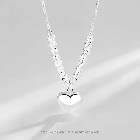 S925 Sterlingsilber Herz Anhänger Halskette Für Damen Elegante Perlenkette Choker Schmuck Geburtstag Valentinstag Geschenk