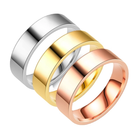 Anello Minimalista In Acciaio Inossidabile Con Superficie Liscia Per Uomo Donna Moda Fascia Lucidata Gioielli Regalo Accessorio Versatile