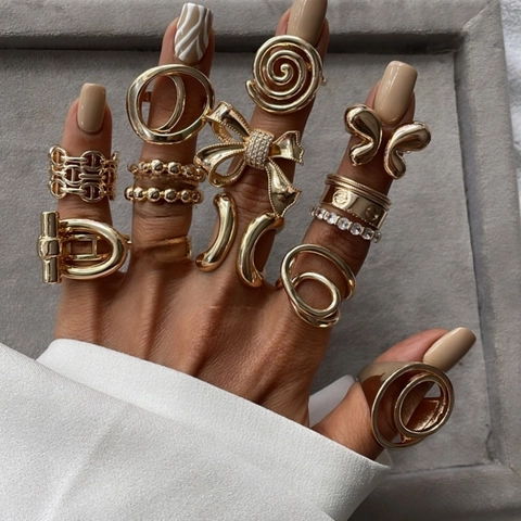 Mode Edelstahl Schleife Schmetterling Blatt Ringe Für Damen Vergoldet Verstellbarer Offener Fingerring Hypoallergen Wasserdicht Schmuck