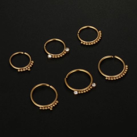 Anello Al Naso In Acciaio Inossidabile Con Strass E Perline Septum Clicker Segmento Gioielli Per Uomo E Donna