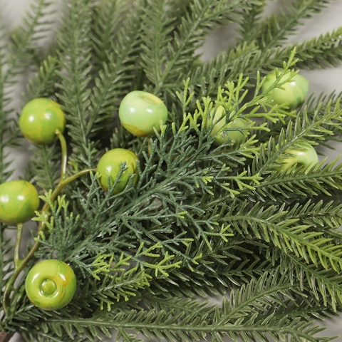 Ramas De Agujas De Pino Artificiales Decoración De Navidad Tallos De Follaje De Plástico Con Piñas Y Bayas Floral
