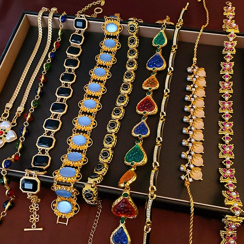 Vintage Franse Paleisstijl Ketting Oorbellen Sieraden Legering Kunstparel Kristal Bloem 925 Sterling Zilveren Oorknopje Voor Vrouwen
