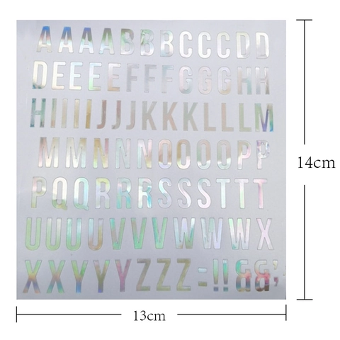 Adesivi Alfabeto Olografici Laser Colorati Autoadesivi Lettere A-Z Simboli Per Fai Da Te Scrapbooking Journaling Bambini Studenti