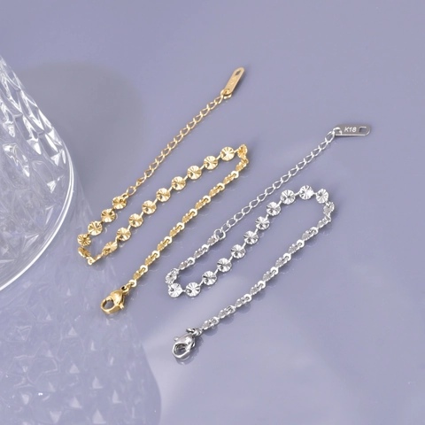 Pulsera De Cadena De Copo De Nieve De Acero Inoxidable Chapado En Oro De 18K Para Mujeres Ajustable Girasol Joyería Regalo