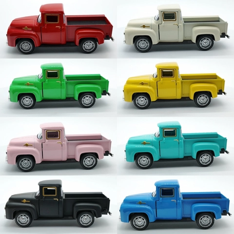 Vintage Pickup Truck Spielzeugmodell Druckguss Legierung Trägheitsantrieb Klassisches Fahrzeug Dekoration Retro Auto Für Kinder Jungen